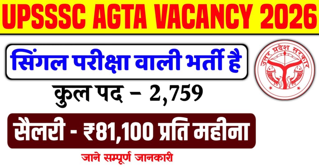 UPSSSC Agriculture Technical Assistant AGTA Recruitment 2026