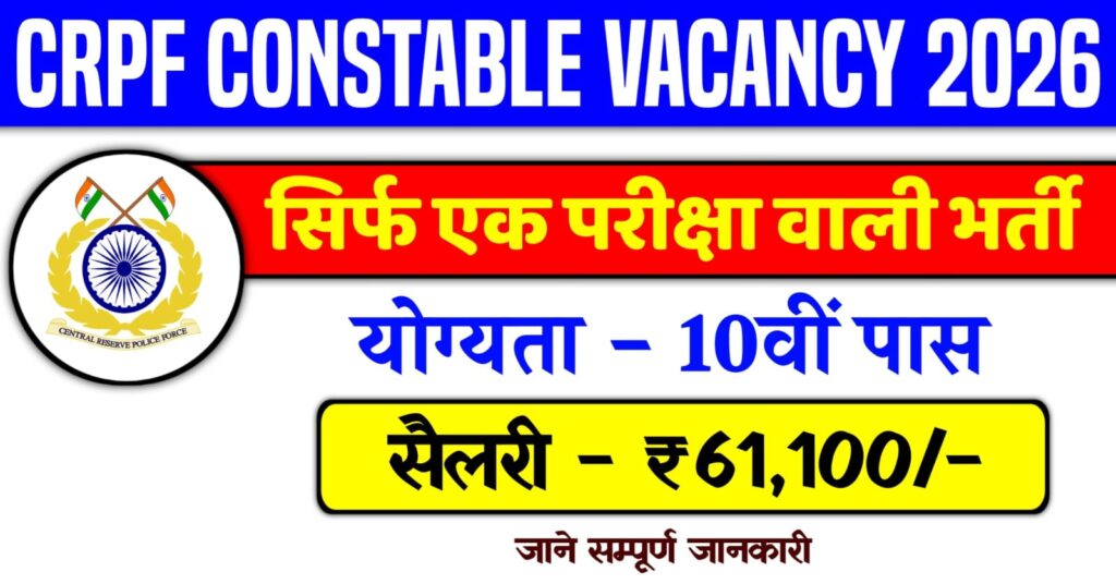 CRPF Constable Vacancy 2026
