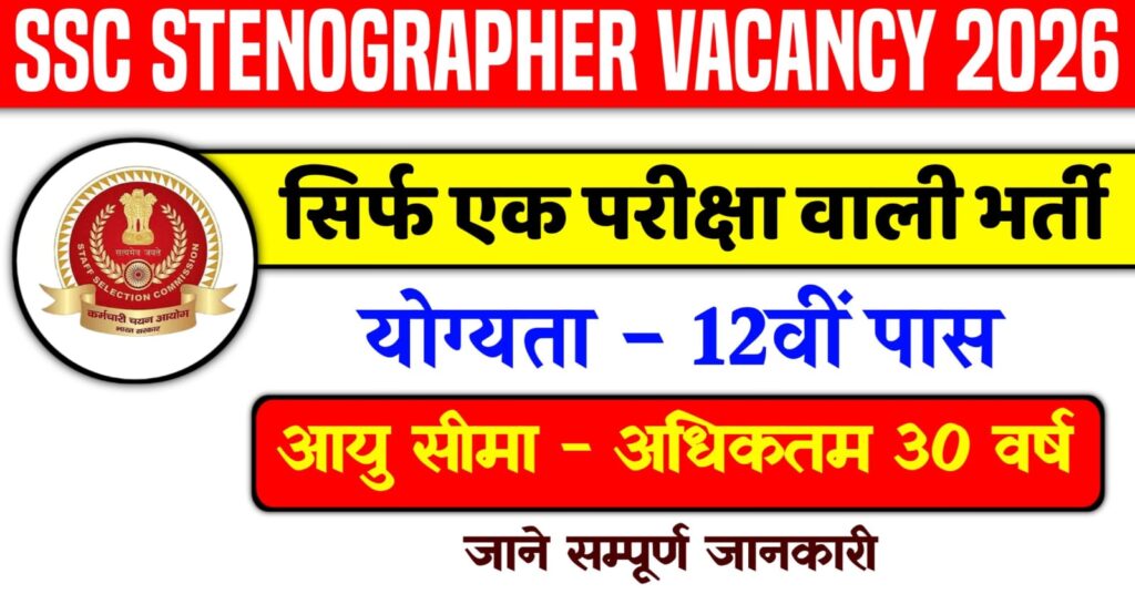 SSC Stenographer Vacancy 2026