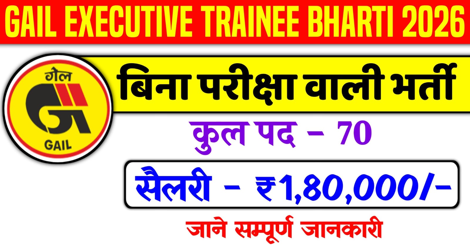 GAIL Executive Trainee Vacancy 2026
