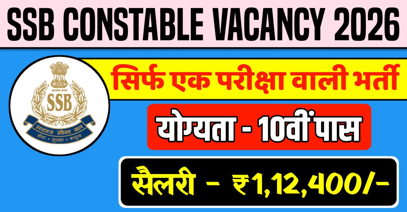 SSB Constable Vacancy 2026